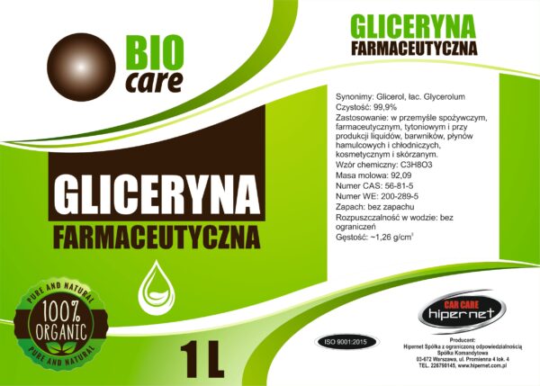 Gliceryna Roślinna Farmaceutyczna   1l 99,5% - obrazek 2